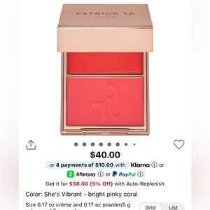 NWT— Patrick Ta Blush - Vivid Pink Coral- She’s Vibrant